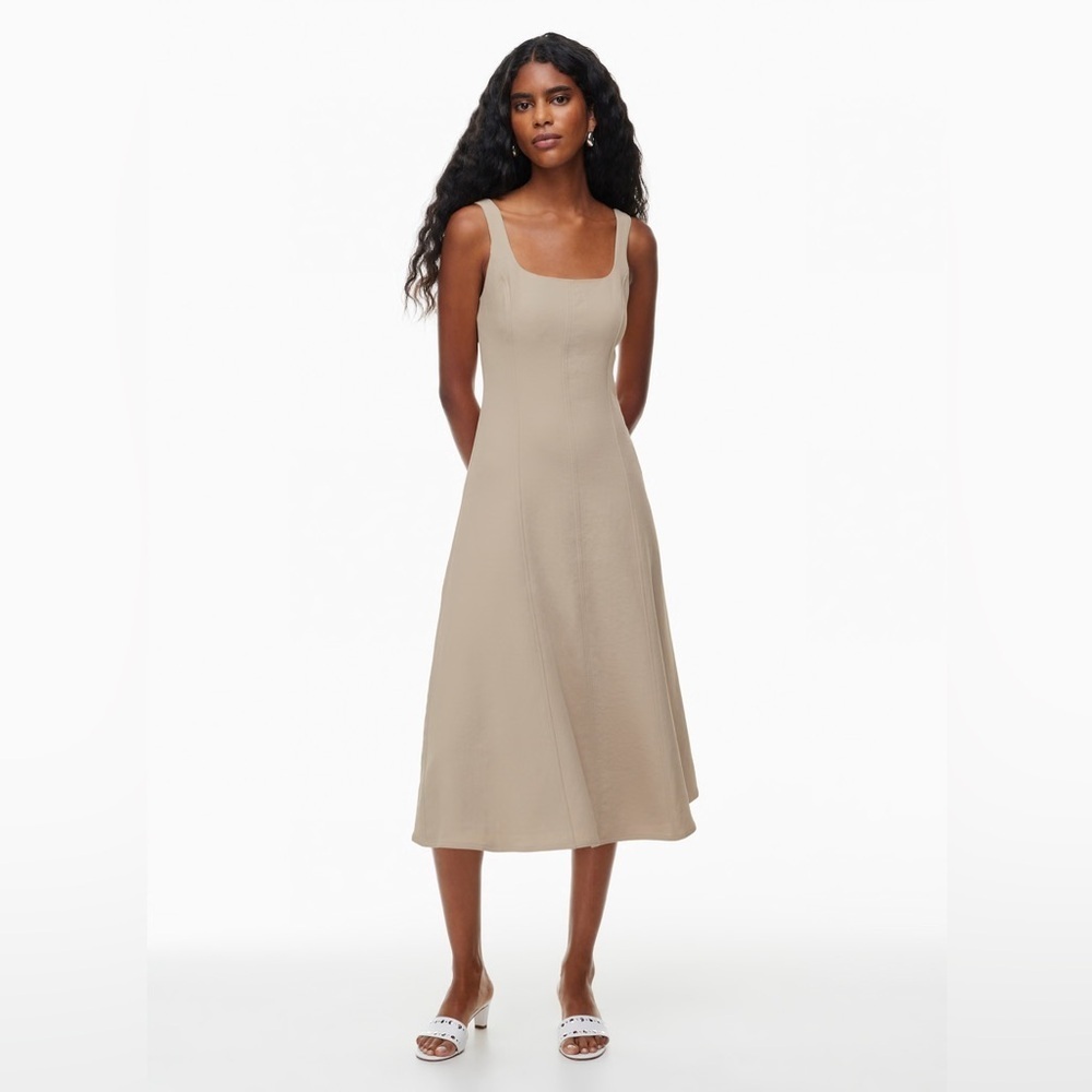 Aritzia Wilfred Tartelette Dress in Hummus Beige